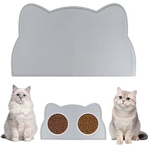 KOUHA Tapis Gamelle Chat et Chien Silicone Tapis D’Alimentation Imperméable Tapis Gamelle Chien 44 x 25 CM Tapis de Gamelle pour Animaux (Gris) - Publicité