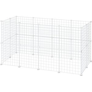 EUGAD Lapin Enclos Intérieur, Cage Modulable, DIY Parc Cochon d'Inde, Clapier Métallique Blanc, Clôture Réglable, Panneaux Grillagés pour Petits Animaux Domestiques, Chiot, Chaton, Cavia - Publicité