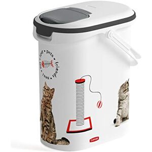 Curver Conteneur à Croquettes Pour Chat 4kg / 10L Rangement Hermétique Anti-Odeurs pour Nourriture pour Chats Conteneur avec poignée de Transport 19 x 30 x 35 cm Blanc - Publicité