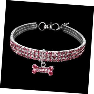 ABOOFAN 1 Pc Collier Chien Strass Collier Ras du Cou en Cristal Collier de Chien élastique Luxe Collier de Chien Strass Fournitures pour Animaux de Compagnie la Laisse du Chien étiqueter - Publicité