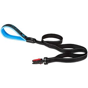 Ferplast Laisse Chien Sport Dog Matic, Laisse pour Chien Taille Moyenne, Mousqueton avec mécanisme magnétique, Poignée rembourrée, Coutures réfléchissantes, Nylon, 120 cm, Bleu - Publicité