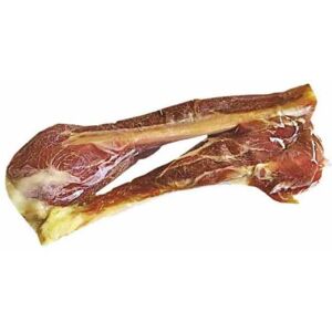 Santaniello Lot de 2 mini fibules en os de jambon noble Friandises de qualité supérieure pour chien 14-18 cm Emballage sous vide - Publicité