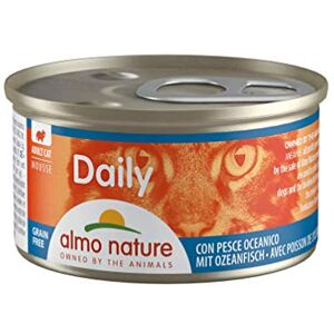 almo nature Daily Mousse avec Poisson de l'Océan. Nourriture Humide pour Chat Adulte 24 boîtes de 85g - Publicité