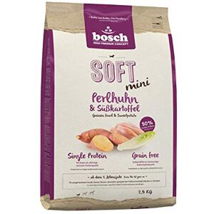 Bosch HPC SOFT Mini Pintade & Patate Douce Aliments pour chiens semi-moelleux pour chiens adultes de petite race Monoprotéine Sans céréales 1 x 2,5 kg - Publicité