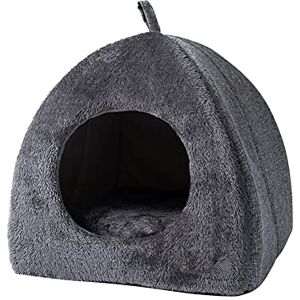 BYNYXI Grotte pour Chats, Grotte Chaude et Douce pour Chats Grotte Maison pour Chats Lavable avec Coussins Amovibles Lit pour Chaton en Peluche Moelleux Lit Triangulaire pour Chats Chatons,32cmx32cmx35cm - Publicité