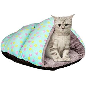 MVPKK Chien Lit Chaud Chat Lit en Peluche Fermé Triangle Tapis de Chien Épaissir Tapis de Chat Sommeil Profond Panier de Chat Lavable Tapis de Chat Douce et Confortable(S(42X39X 26cm), Bleu) - Publicité