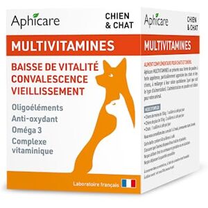 Aphicare Vitalité Complexe multivitaminés -Poudre 100 GR Vitamines Oligoéléments Complément Alimentaire Chien et Chat Fabriqué en France - Publicité