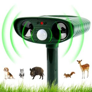 HIULLEN Répulsif Chat Ultrason, Repulsif Chat Solaire, Répulsif Chat Exterieur avec Détecteur de Mouvement Étanche pour Jardin Cour Contre Les Chats Chiens Oiseaux Renards Rats - Publicité