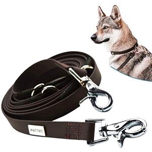 PetTec Laisse 2m pour Chien en Trioflex, Parfaite pour Toutes Tailles de Chien Jusqu’à 50kg, Laisse Éducative, Mousqueton Solide, Imperméable, Robuste, Marron, Design Ergonomique Slim Edition - Publicité