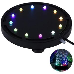 uksunvi 12 Multicolore RGB LED Aquarium Sous-Marine Bulle Lumière Nuit Mer / Multicolore Aquarium Air Pierre Disque, rond aquarium barboteur avec changement de couleur automatique - Publicité