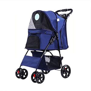 Begonial Poussette de voyage pour animaux pour chiot Jogger Carrier 4 roues petit chariot pour animaux sac à bagages landau pour chiens et chats (A) - Publicité