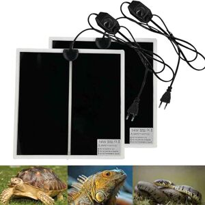 PeSandy Tapis Chauffant Reptile, 2 PIÈCE Tapis Chauffant Terrarium Réglable avec Contrôle De La Température pour Reptiles Tortue, Serpents, Lézards, Geckos Tapis De Sécurité pour Aquarium (28x28CM) - Publicité