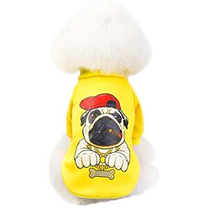 CAOQAO Casual T-Shirt Gilet pour Chien, Hiver VêTements Chauds Occasionnels pour Le Chien Chat, Petits VêTements pour Animaux De Compagnie, Gilet pour Chien VêTements Confortable - Publicité