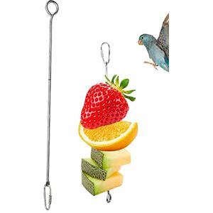 Pewell Porte-Nourriture pour Oiseaux   Brochette de friandises pour Oiseaux en Acier Inoxydable Mangeoire à Oiseaux, Porte-légumes pour Petits Animaux, mangeoire pour perroquets cacatoès cacatoès - Publicité