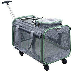 FAXIOAWA Chariot pour animaux de compagnie, longue cage respirante et portable pour chien, sac à dos confortable pour randonnée, voyage (couleur : gris) - Publicité