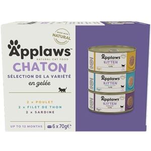 Applaws Natural Wet Cat Food for Kittens Chicken and Fish Multipack Selection in Broth 6 x 70g Tins - Publicité