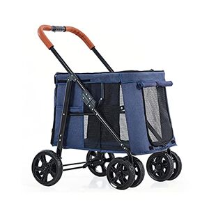 AttreX Landau pour animaux de compagnie Poussette de luxe pour grands chiens, poussette pour chiens de grande taille, chariot de transport pliable de qualité supérieure, poussette à 4 roues pour an - Publicité