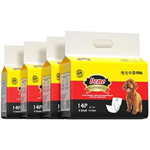 Dono Couche Jetable Chien Couches Jetables pour Chien Mâle avec l’indicateur d’humidité Couche-Culotte pour Chien avec Grand Pouvoir Absorbant-Taille XS 56 Pièces - Publicité