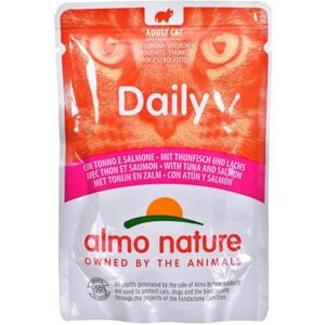 almo nature Daily avec Thon et Saumon. Nourriture humide pour chat adulte. Alimentation complète en sachets fraîcheur – 30 x 70g - Publicité