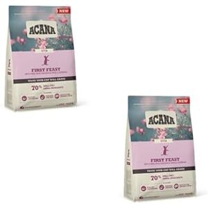 Acana Cat First Feast Lot de 2 paquets de 340 g d'aliments complets pour chatons riches en ingrédients d'origine animale Riche en poulet et hareng entier dans un rapport complet de proies - Publicité