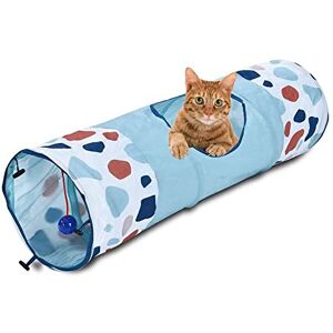 KEFI animals Tunnel de Jeu pour Chat TERAZZO, Jouet, Pliable, Bruissant, Boule, Hochet, Trois Voies, 90 x 25 cm, 100% Polyester - Publicité