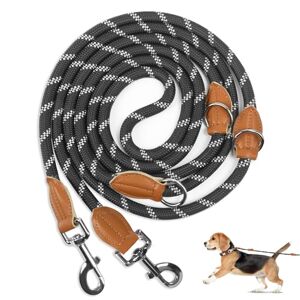 PETCOOZ Laisse Chien Réglable 3M, Laisse Multifonctionnelle 3 Points pour 2 Chien, Longe Laisse avec Fils Réfléchissants pour Chien de Petite à Grande Taille pour Promenade, Dressage, Entraînement - Publicité