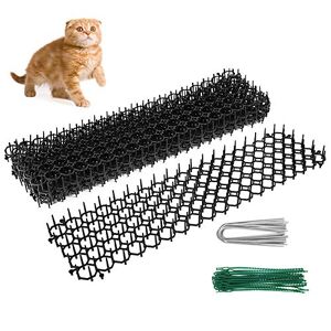 Alongen 10PCS Tapis Anti-Chat avec Pointes, Tapis de répulsif pour Chats Répulsif pour Animaux avec 12 Clous moulus en Forme de U 30 Fois Cravate pour Intérieur et Extérieur Jardin Terrasse Cour - Publicité