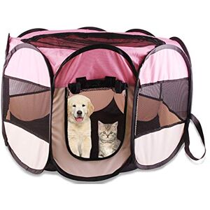 FYZS Petits Animaux Tente Cage, Pliable for Animaux Reptiles avec Playpen Mesh Respirant, Octogonal Pet Fence/Intérieur Extérieur Utilisez Chat Chien Général, Deux Tailles - Publicité