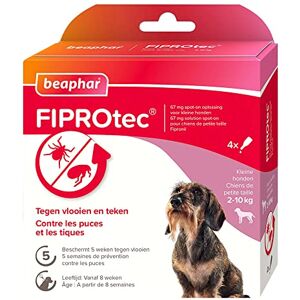 Beaphar – FIPROTEC 67 MG – Solution Spot-on pour Petits Chiens (2-10 kg) – À Base de Fipronil – Contre Les Puces – Protège Contre Les Infestations par Les Tiques – 4 Pipettes de 0,67 ML - Publicité