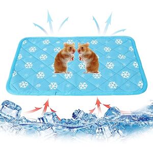 Hileyu Tapis de refroidissement pour lapin et hamster Tapis de refroidissement pour cochon d'Inde Tapis de sommeil pour petit animal de compagnie chiot lapin hamster chat 40*30cm/15.7*11.8in (Blue) - Publicité