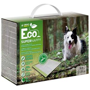 Croci Super Nappy Eco Tapis Hygiéniques pour Chiens, Éco-durables, 84 x 57 cm 14 Pièces, Coussinets Super Absorbants pour Chiens et Animaux des Compagnie, pour Pipi des Chien et des Chat - Publicité