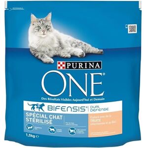 Animalerie PURINA One Croquettes Chat Stérilisé Truite 1.5Kg Lot De 3 Vendu par Lot - Publicité