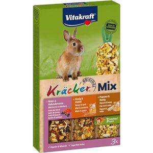 Vitakraft Kräcker Friandise pour Lapin Nain Assortiment miel et épeautre, pop corn et miel et fruits de bois 1x3 - Publicité