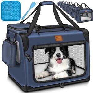 TRESKO ® Cage pliable pour chien avec tapis de fuite et spatule, taille M 61 x 42 x 42 cm, caisse de transport pour chiens et chats, caisse de transport pour petits et grands chiens, sac pour chien - Publicité