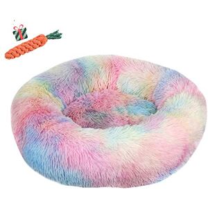 FANSU Panier Rond Chien Coussin Chat Panier Donut, pour Chats et aux Petits Chiens de Taille Moyenne Animal Domestique Nest Deep Sleep Pet Matelas Lavable en Peluche (Tie-Dye Multicolore,70CM) - Publicité