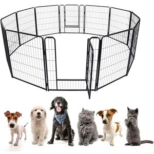 Aufun 12-TLG Parc pour Chiots Enclos Pliable Parc pour Animaux 80cm de Haut, Verrouillage Automatique, Parc pour Chiots avec Porte pour Chiens, Lapins, Petits Animaux, Chat - Publicité