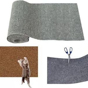 DUTACK Tapis Autocollant pour Tapis pour Chat, Griffoir pour Chat Grimpant, DIY Trimmable Chats Grattoir, Tapis Griffoir pour Chat, Tapis Protecteur De Meubles pour Chat (S,Light Gray) - Publicité