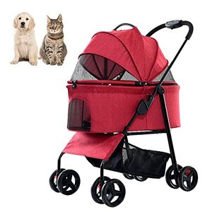 RsFiL Poussette pour chien pour petits chiens Poussette multifonction 3 en 1 pour chiens de taille moyenne Cadre en alliage d'aluminium pliable Poussettes pour chats avec transporteur amovible Pousset - Publicité