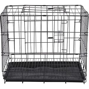 POPETPOP Petite cage pour chien Niche pour chien Cage d'entraînement pour chiots Durable Pour la maison ou les voyages Noir - Publicité