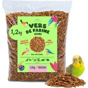 AVIDA ZEN vers de Farine Séchés 1,2 kg = 7.800ml de Friandises Nourriture pour Poissons, Oiseaux Sauvages, Tortues, Hérissons, Rongeurs et Reptiles … - Publicité