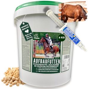 Emma Tourteau de soja Cheval I Complément Alimentaire pour Musculature Squelette vitalité I Acides aminés Chevaux Muscle Musculaire Protéine de soja I Vitamine B E Complexe Zinc Biotine Sélénium 30ml 6Kg - Publicité