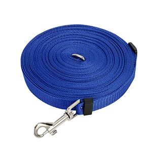 Qcwwy Laisse de Dressage pour Chiens de 10 M, Réglable et Portable, Longue Laisse de Chien Robuste pour Grands Chiens, Randonnée, Camping, Entraînement, Natation (Bleu) - Publicité