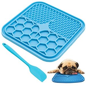 SZXMDKH Tapis de Leche Chien,1 pièces Tapis lechage pour Chien avec Une Aspiration Super Forte avec 1 spatule en SiliconeTapis à lécher pour Chiens 21 x 21 cm : ventouses sur l'envers pour Le toilettage - Publicité