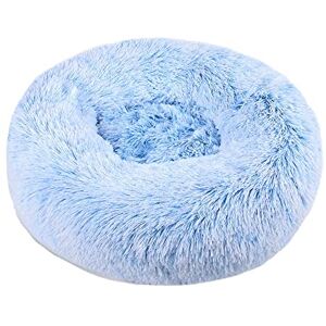 Lukery Panier pour Chien, Lit pour Chien Lit pour Chat Peluche Moelleux Doux Confortable Mignon Rond en Donut Animal de Compagnie Lit Coussin pour Petit Moyen Grands Chiens (40CM,Bleu) - Publicité