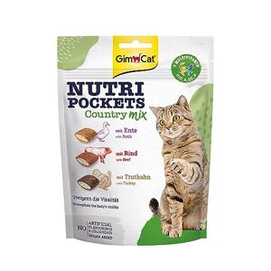 GimCat Nutri Pockets Country Mix Snack croustillant pour chats, avec une farce crémeuse et des ingrédients fonctionnels 1 sachet (1 à 150 g) - Publicité