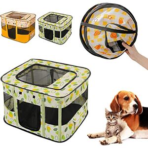 UrCreat Pliable Parc pour Chien en Tissu Interieur, Parc Chiot avec Sac à Main Offert, Enclos pour Petit Médium Gros Chien et Chat, Parc Chat Cage pour Camping et Voyage (90 x 70 x 60 cm, Vert) - Publicité