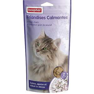 Beaphar – Friandises Calmantes à la Valériane pour Chat – Réduit le stress et les problèmes comportementaux sans dépendance ni somnolence – Au goût de Poulet – Prêt à l'emploi – 35g - Publicité