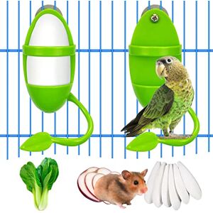 Lanfly Lot de 2 supports de seiche avec pinces pour oiseaux, hamsters, tortues avec perchoirs, grille d'alimentation pour cage Accessoires pour perroquets, calopsittes, perruches - Publicité