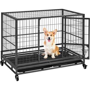 Yaheetech Cage pour Chien Intérieur Cage pour Animaux 106×65×81 cm Maison pour Chien avec Deux Portes Cage Chien Niche pour Animaux de Compagnie - Publicité