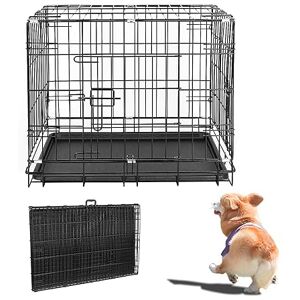 XUANYU Cage Chien Pliable, Caisse de Transport Métal, Cage pour Chien avec 2 Portes et Poignée, Parc à Chiens Pliable, Caisse Voyage Chien Respirante (L 91×58×64 cm/35,8"×22,8"×25,2") - Publicité